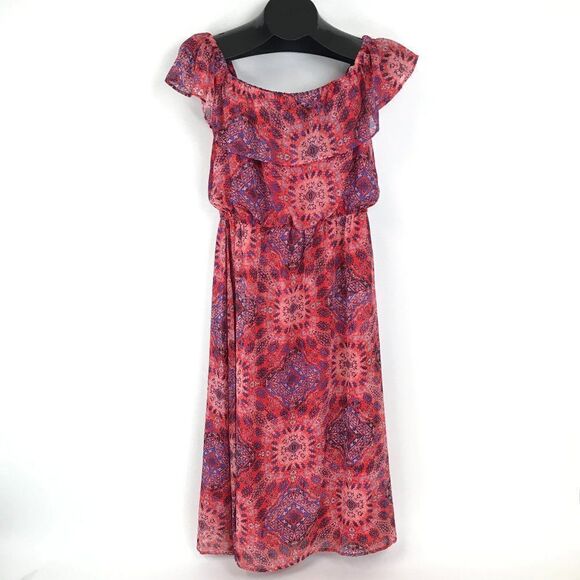 Emma & Michele Off-The-Shoulder Chiffon Dress Women's Size Medium Lined Sheer - Picture 1 of 11